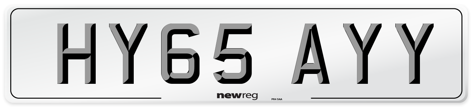 HY65 AYY Number Plate from New Reg